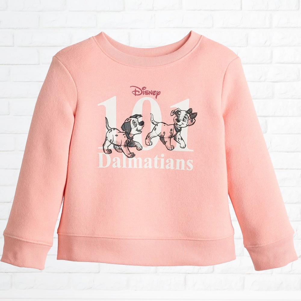 NWT Disney's 101 Dalmatians Toddler Girl Crewneck Fleece Pullover - Size 4T